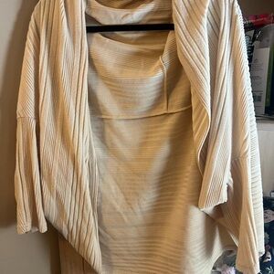 SHEIN Cream Ribbed Women's Poncho